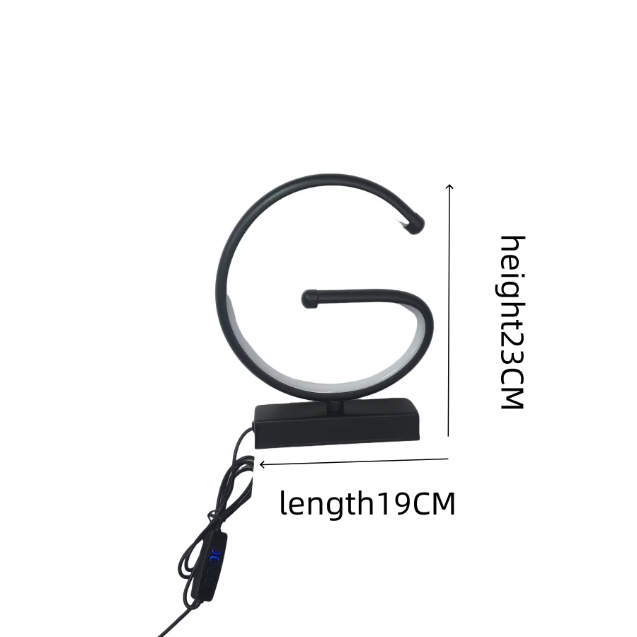1Pc 미니멀리스트 문자 G LED 네온 테이블 램프, 디밍이 가능한 따뜻한 주변 조명, 침실, 거실용 USB 전원 장식 램프