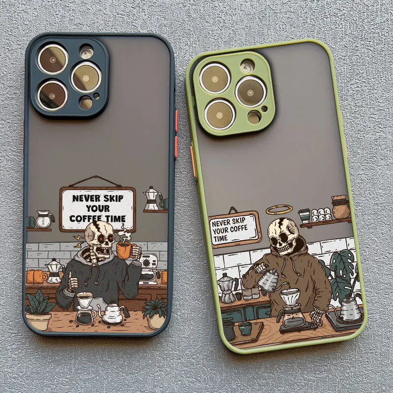 Skull Coffee Trendy Phone Case - Shockproof Design