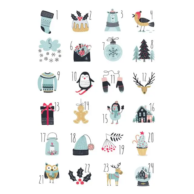 Chiffres Pour Calendrier De LAvent À Imprimer | Télécharger