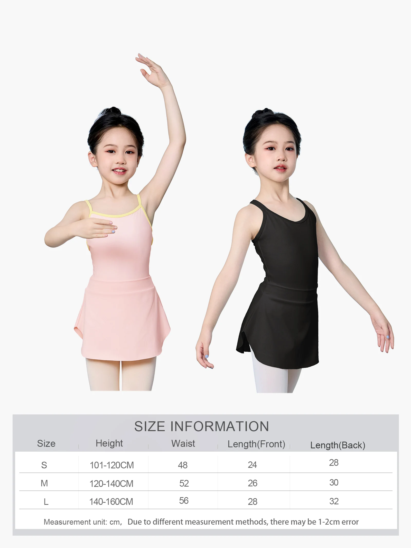 Schwarzer Ballettrock für Mädchen, elastische Taille, Tanzrock für Kleinkinder, zum Anziehen, Ballettrock, Kinder-Tutu-Rock, Seitenschlitzröcke, kurzer Rock – Detail 1