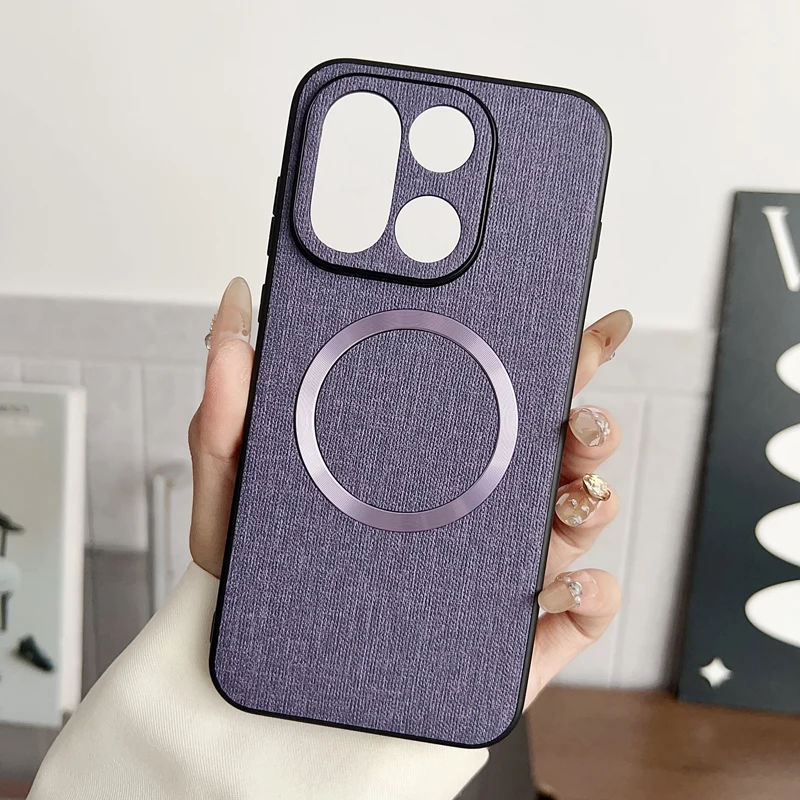 ELVEV Magnetic Woven Cloth Anti-Slip Phone Case with Premium TPU & Hard PC