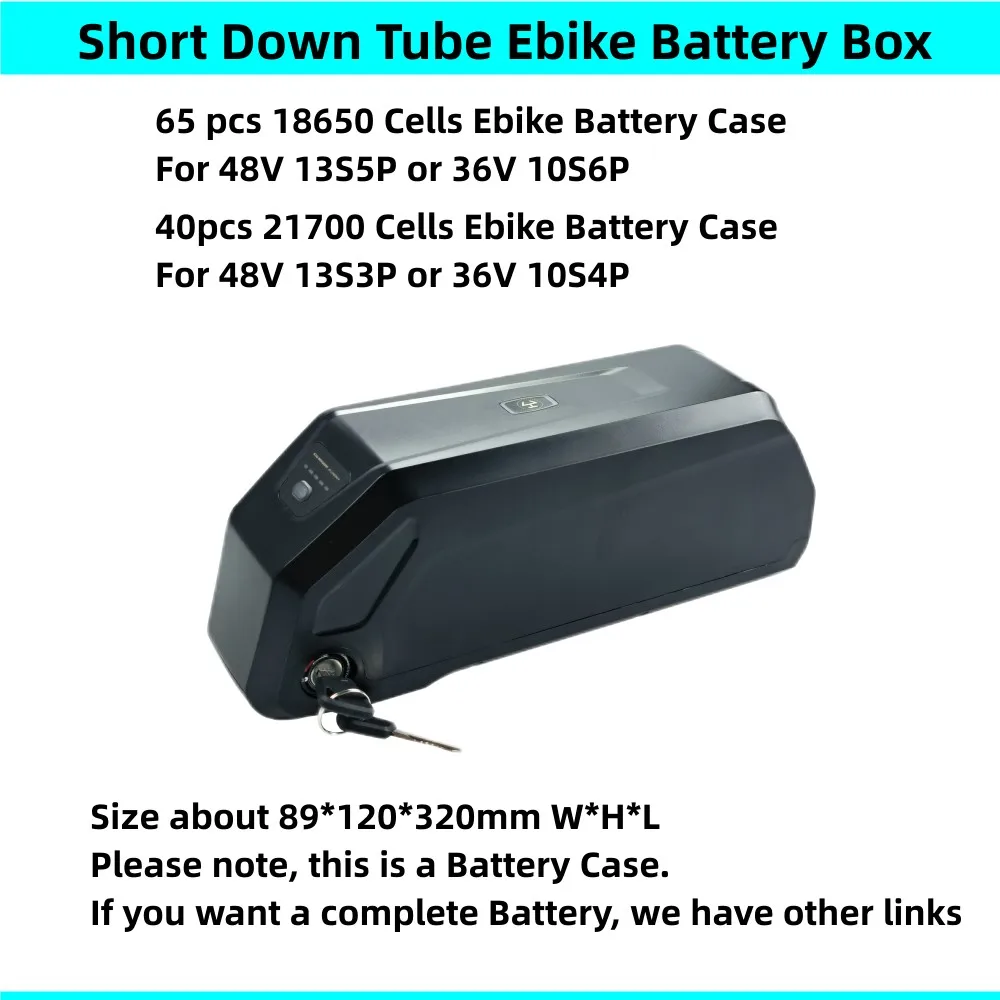 65 Pz 18650 Celle 40 Pz 21700 Celle Ebike Battery Box Solutions Down Tube Dolphin E-Bike Battery Box 36V 48V Battery Case