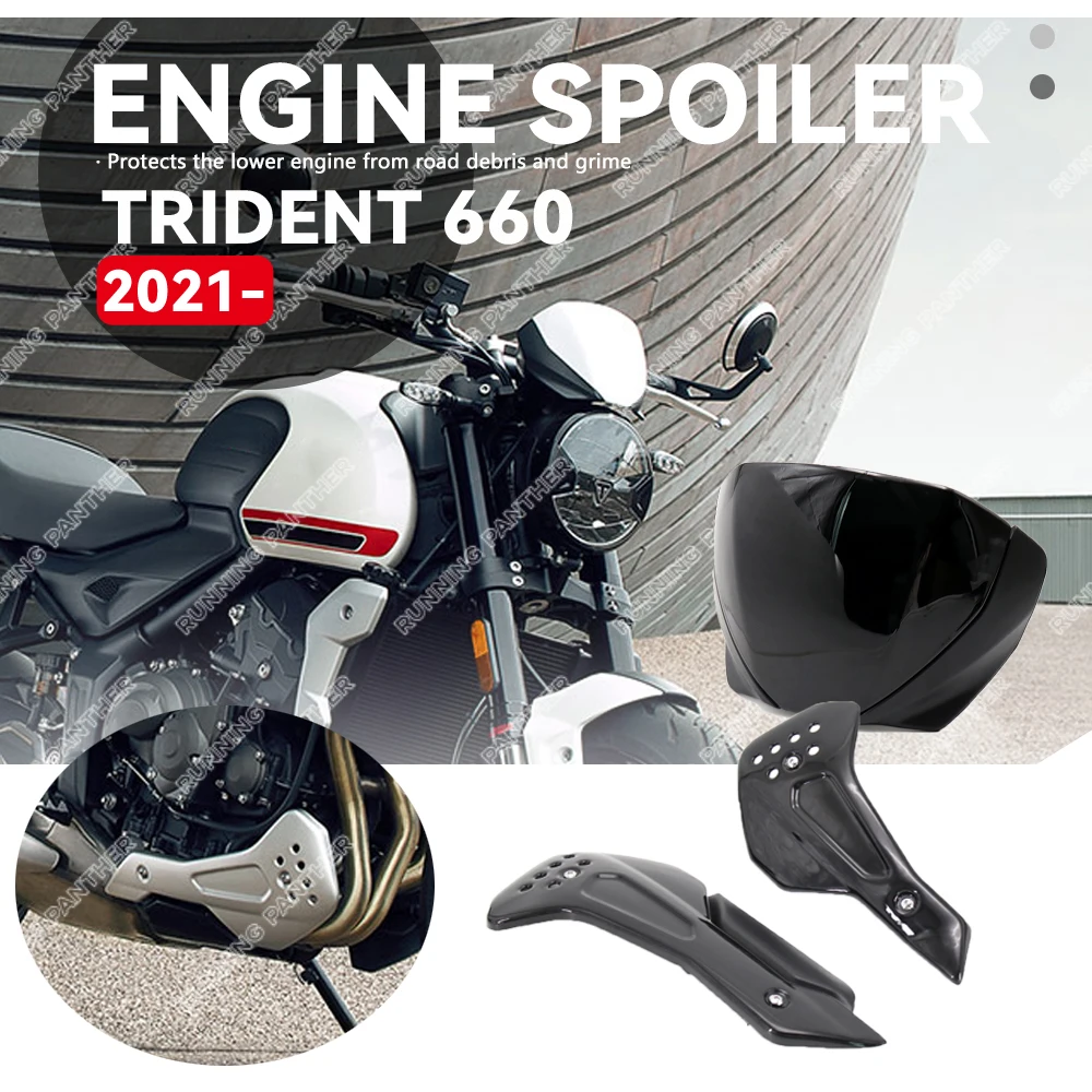 

Новые запчасти для мотоциклов для Trident 660 2021-экран ветрового стекла и боковые защитные пластины для живота двигателя Нижняя обтекатель