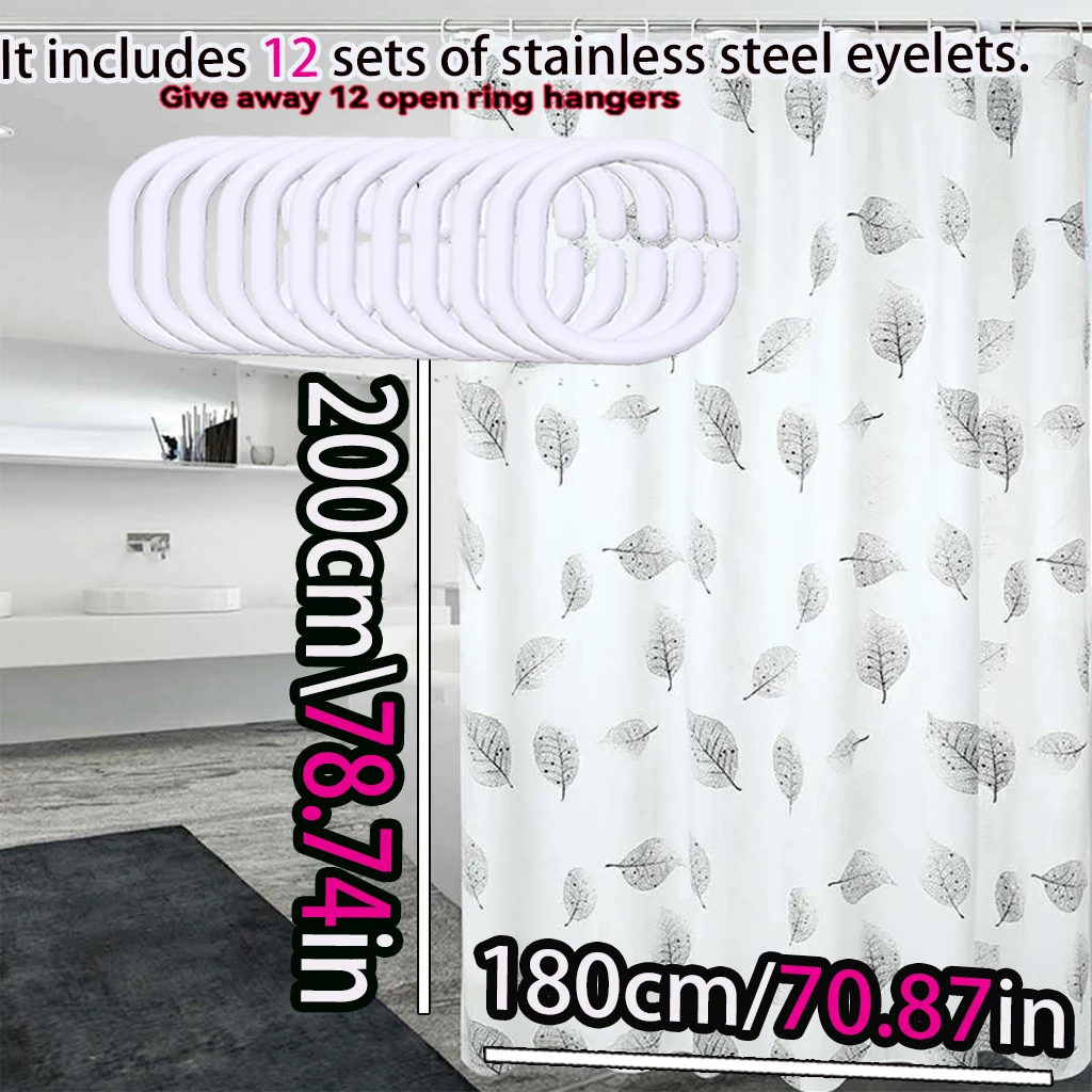 Leaf Print Shower Curtain 5
