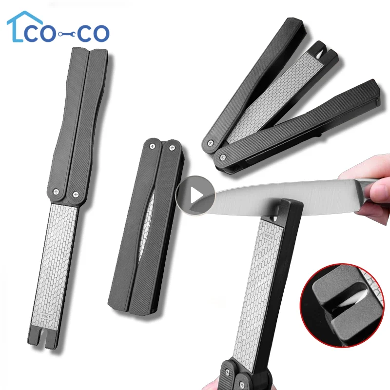 1pcPortableKnifeSharpenerFoldingDoublesidedKnifeScissors