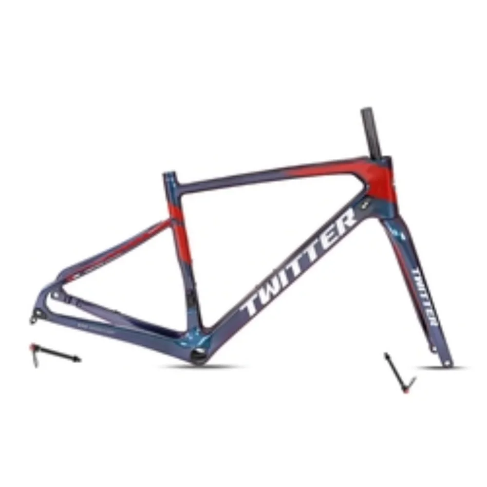 

TWITTER R7 internal wiring carbon fiber Racing bicycle frame bucket suction 12 * 142mm700*40c gravel discolored frame disc brake