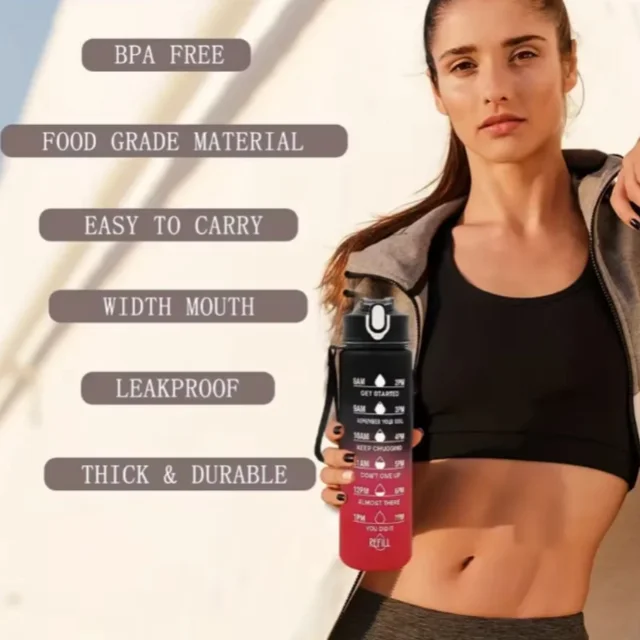750ML Sports Water Bottle with Time-Tracking Straw Leak Proof Locking Flip Cover for Easy Carry Ideal for Outdoor Adventures 5