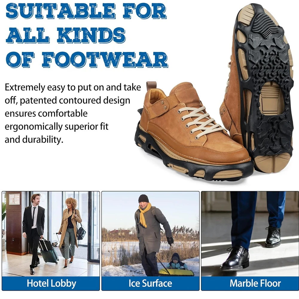 Spikeless Ice Cleats Snow Traction Crampons Ice Grippers For Shoes And Boots Rubber Indoor/Outdoor Anti-Slip Shoes Cover