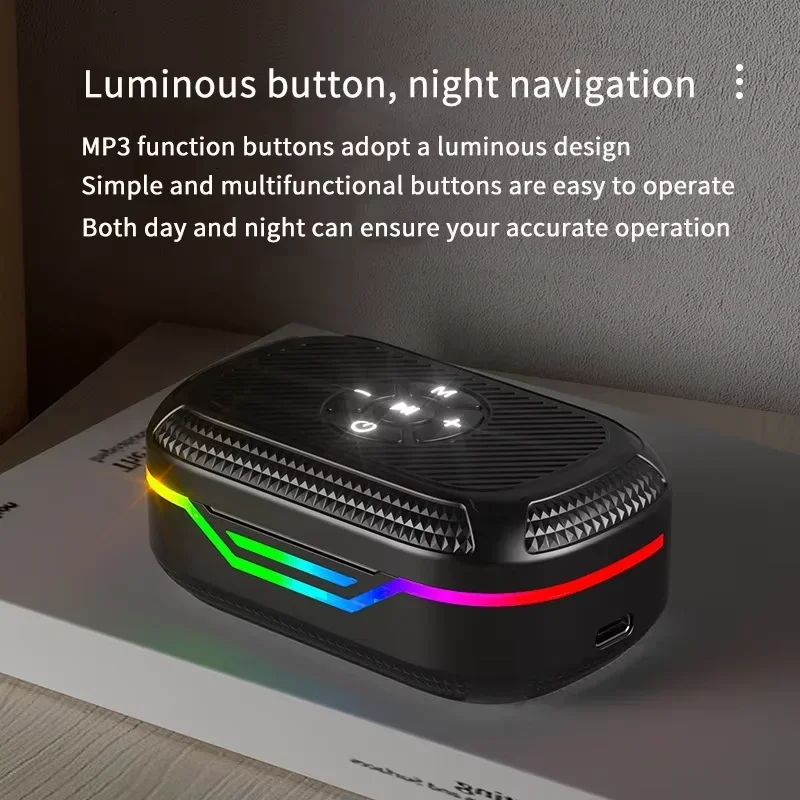 Wireless MP3 Player Earbuds – Bluetooth 5.3 Headphones with TF Card Slot, RGB Breathing Light, HiFi Stereo Sound & Built-In Microphone 4