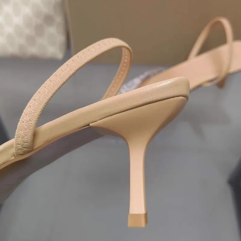 Summer Women High Heeled Sandals 2024 Fashion Pearl Decoration Slingback Woman Pumps Pointed High Heels Elegant Woman Shoes