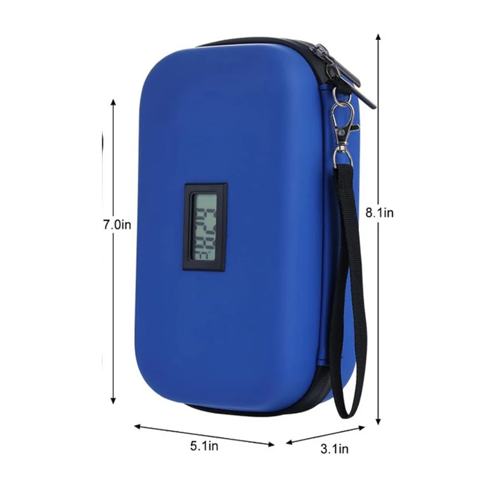 Insulin Cooler Travel Case TSA Approved Refrigerated Pharmaceutical Cooler with Thermometer 2 Ice Packs for Travel insulin cooler travel case