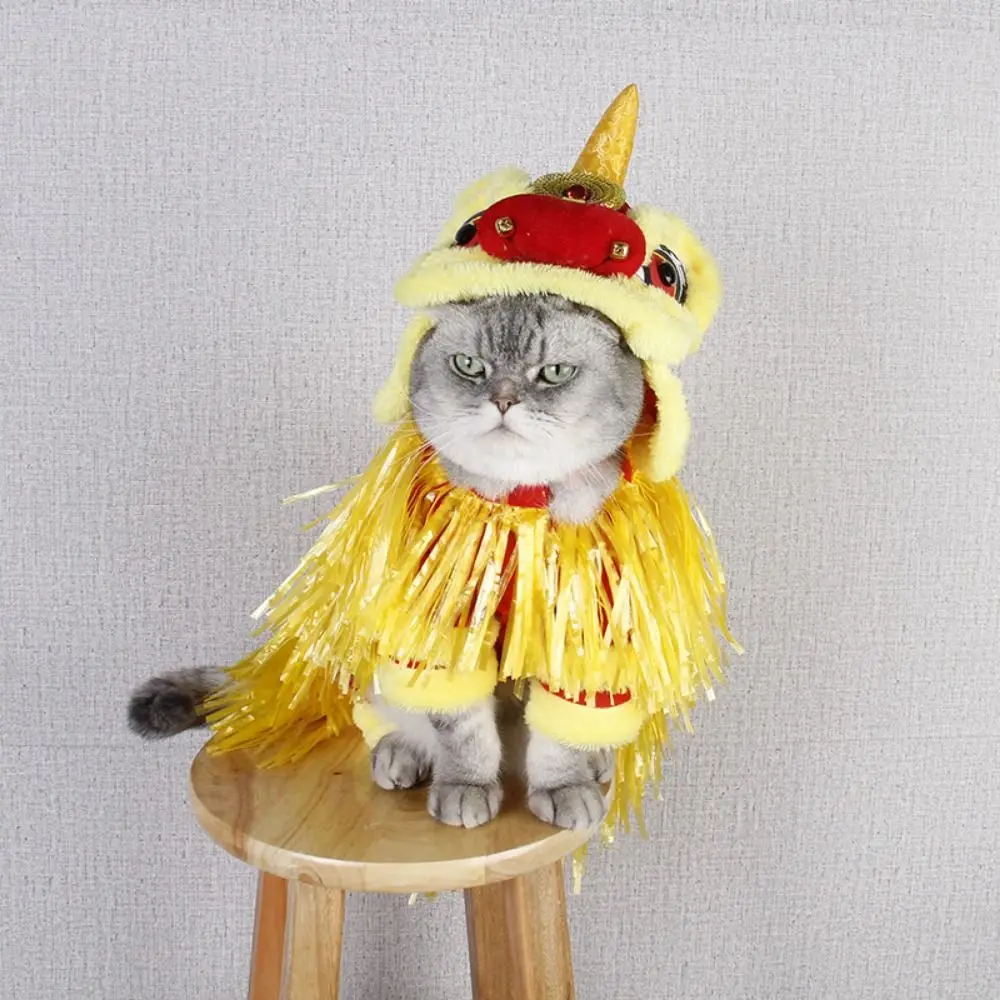 

Rocking Velvet Chinese Dance Lion Dog Clothes Warm Chinese Style Lion Dance Dog New Year Clothes Comfortable Soft