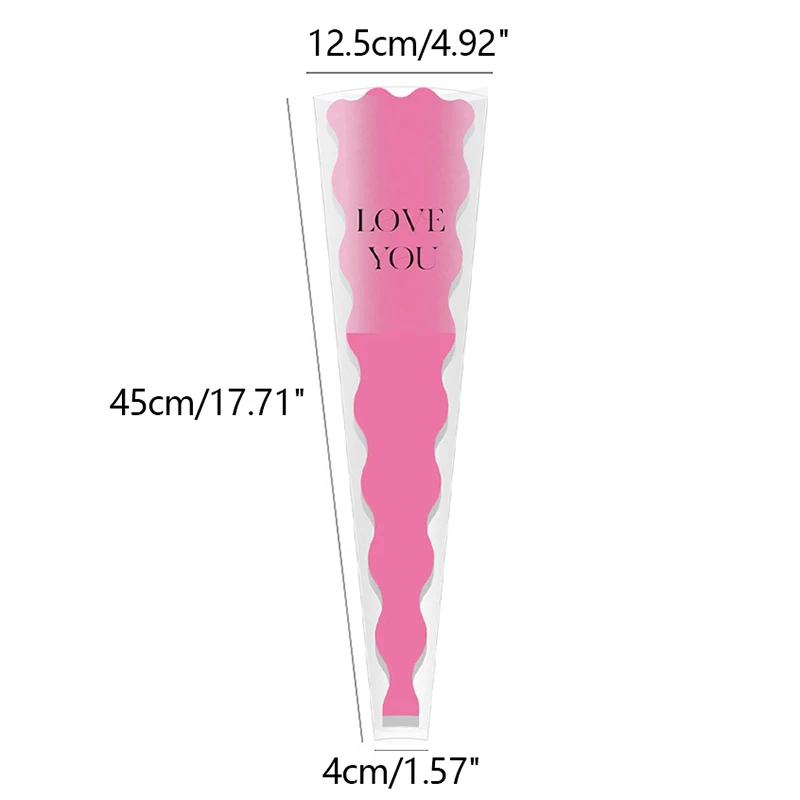 10pcs Single Rose Sleeves Flower Wrapping Bag Bouquet Packaging Bags Clear Cello
