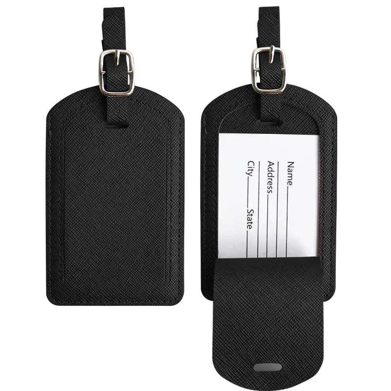 Etichette per Valigie, Zaini, Borse da Viaggio e Aereo | Targhette Bagaglio Flessibili Realizzate in PVC Resistente | Confezione da 4, Blu