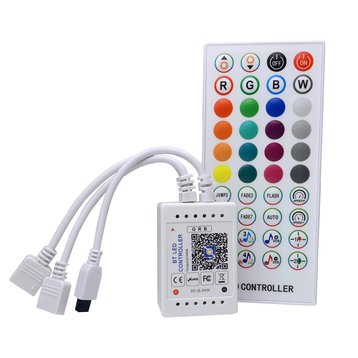 Bluetooth музыкальный пульт для телефона, 5 В, 12 В, 24 В постоянного тока, с одним/двумя выходами, дистанционное управление через приложение на 40 кнопок, для светодиодной ленсветильник 5050 RGB