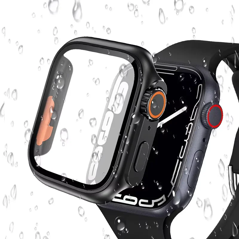 Ultra Protective Apple Watch Glass + Case Screen Protector with PC Cover