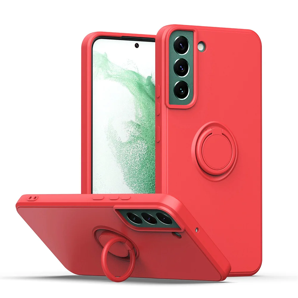 Magnetic Ring Holder Liquid Silicone Phone Case