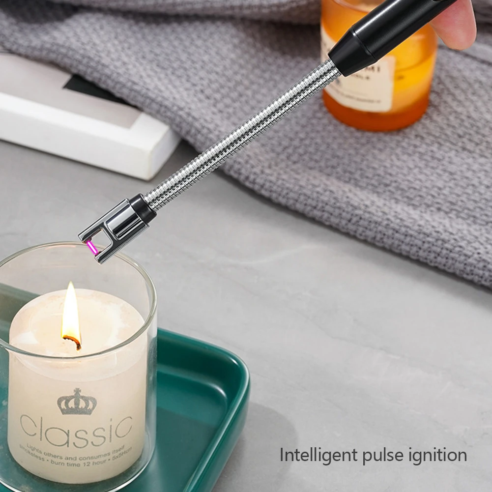 Kitchen USB Electric Arc Lighter Rechargeable Windproof BBQ Flameless Plasma Candle Long Lighters Hose Gas Stove Ignition Gun
