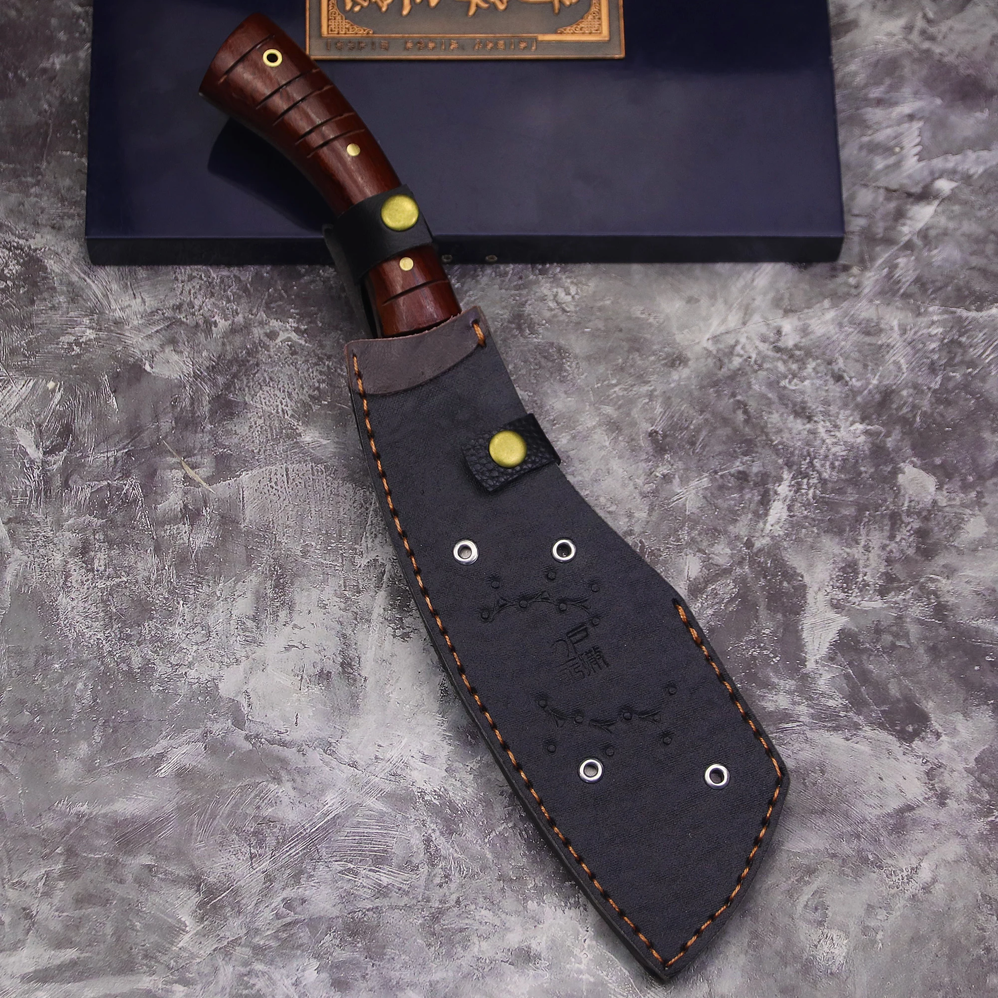 Japan High carbon steel forging (full Tang) multi-purpose agricultural knife + sheath, barricade knife, outdoor wood cutter 6