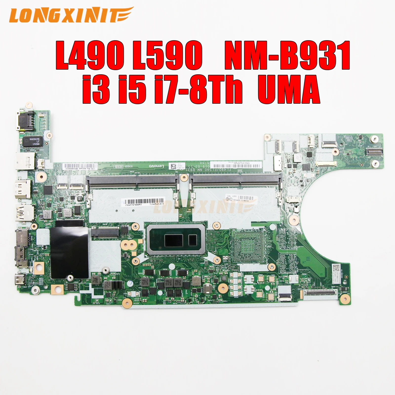 

NM-B931 For Lenovo ThinkPad L490 L590 Laptop Motherboard. CPU:I3-8145U,I5-8265U I7-8565U.100% testado OK.
