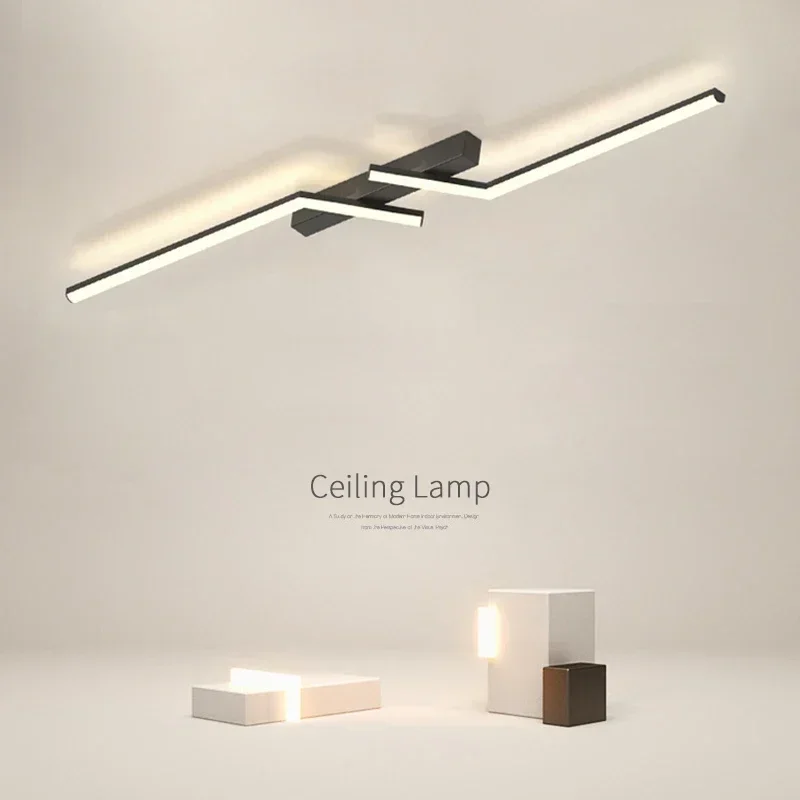 Modern LED Ceiling Light Living Room Dining Room Bedroom Study Lamps And Lanterns Scandinavian Simple Lines Ceiling Lighting
