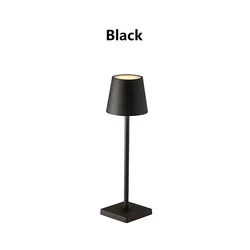 Wireless Touch LED Desk Lamp - USB Rechargeable 3 - Color Ambient Light (Black)