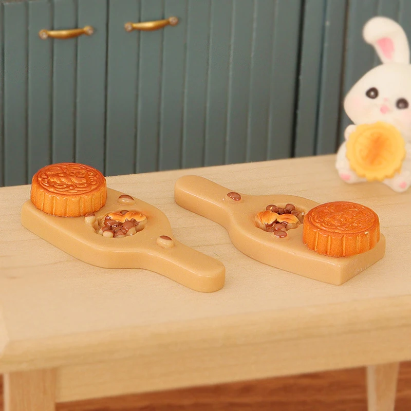 

Модель кукольного домика 1/12, миниатюрная модель лунного торта, украшение для домашней сцены, миниатюрная модель тарелки «сделай сам»