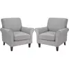 Comfy Accent Chair Set of 2 Mid Century Modern Fabric Living Room Chair Ergonomic Armchair with Soft Cushion Nailhead Trim 2