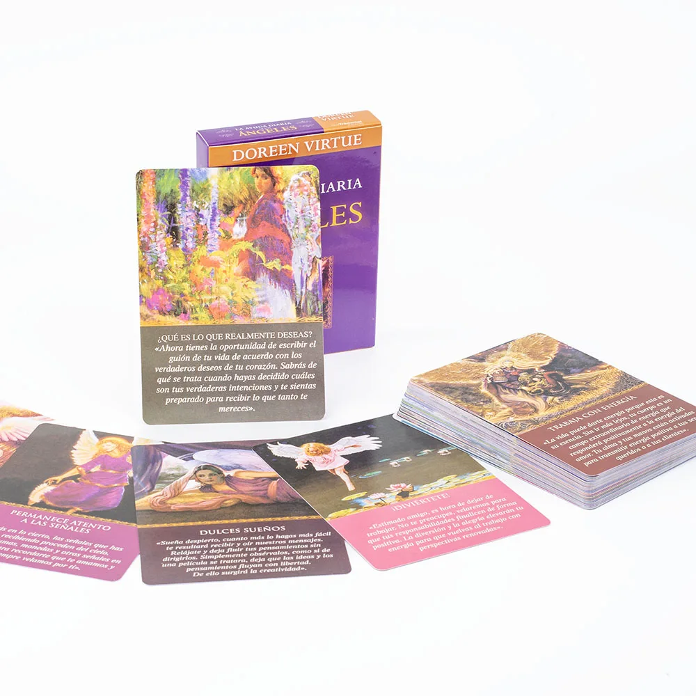 Oracle Cards Deck 44 Cards Daily Guidance From Your Angels 10.4*7.4cm Spanish Version Fate Divination Tarot Board Playing Game