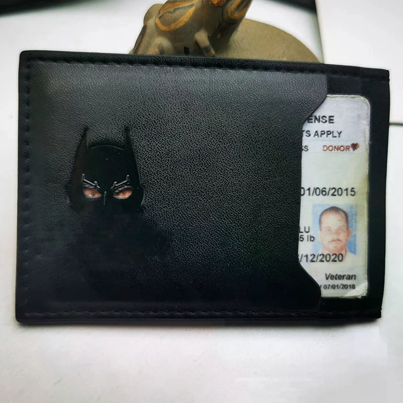 1Pcs Leather Bat Wallet For Men Personalized Gift For Husband Unique Birthday