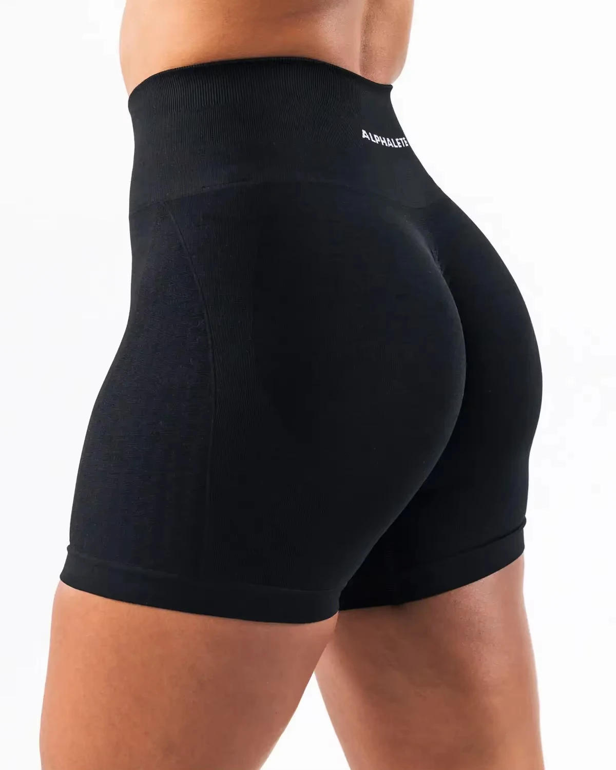 Cycling Summer Alphaete Women's Fashion Sports Mesh 5 Point Tight Shorts High Waisted Seamless Yoga and Fitness