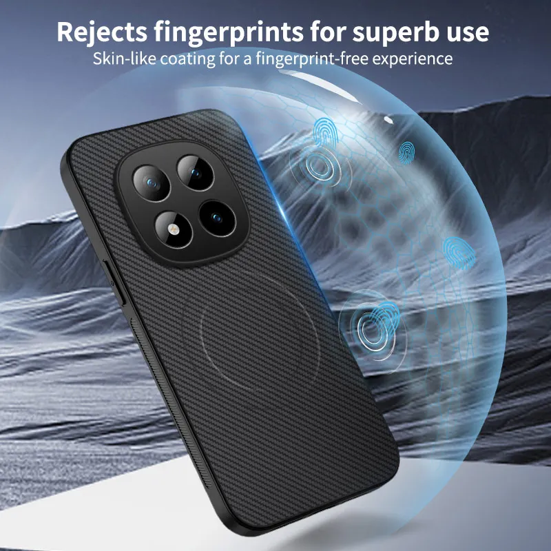Enhanced Protective Back Case Cover - Soft Silicone Carbon Fiber Magnetic Design
