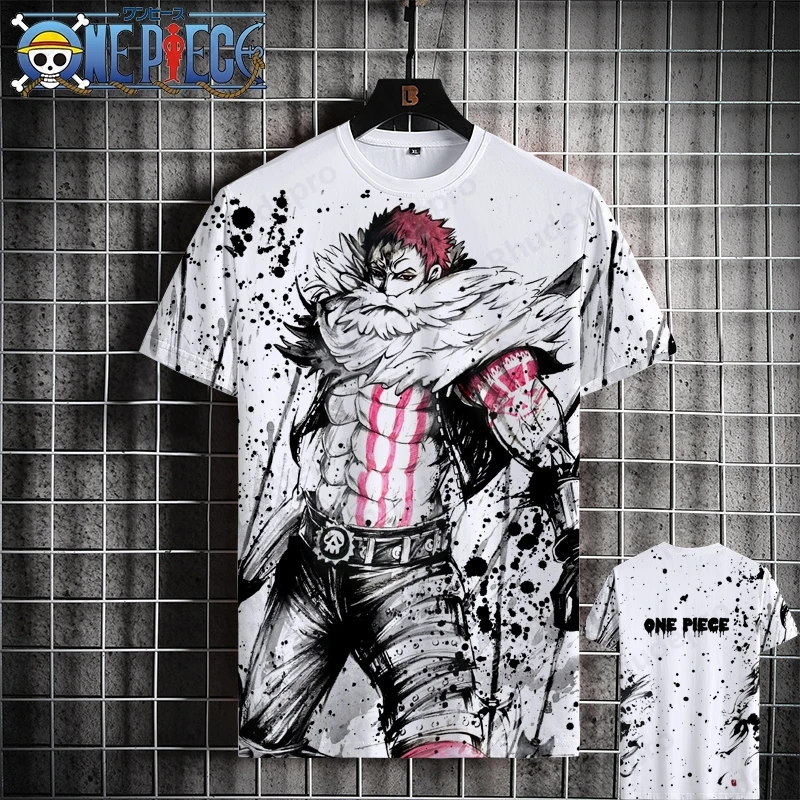 Luffy One Piece With Short Sleeve T-shirt Men 2024 New