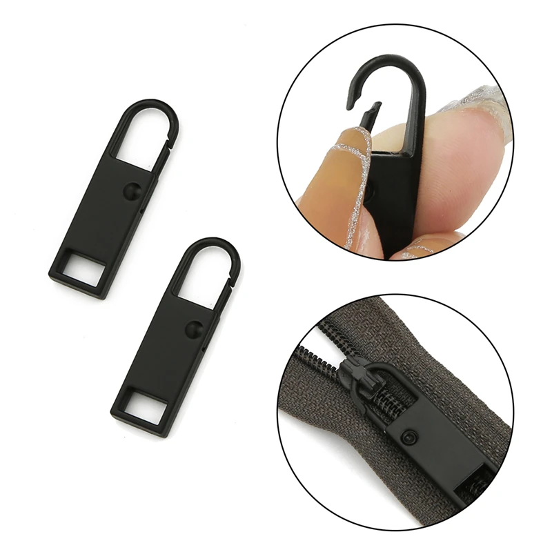 Universal Zipper Puller Detachable Zipper Head For Slider DIY Sewing Craft Sewing Metal Instant Repair Kits 2pcs