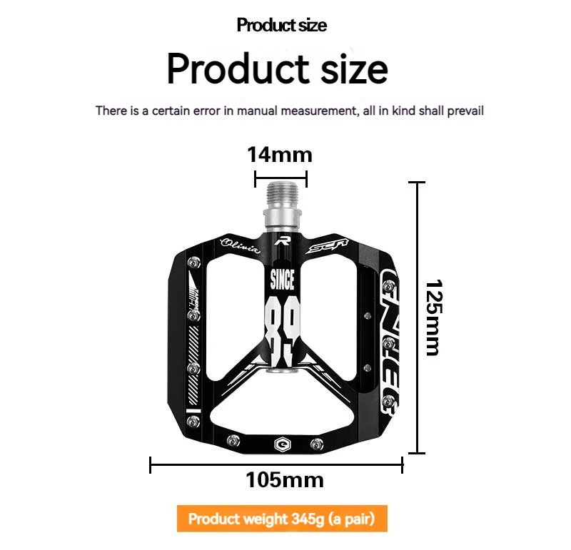 ENLEE Ultralight Bicycle Pedal All CNC MTB DH XC Mountain Bike Pedal L7U Material+DU Bearing Aluminum Pedals Bike Accessories