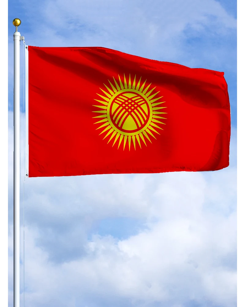 

60 × 90 90x150 120 × 180 см Флаг Киргизии с гербом, полиэстер, печатный баннер, гобелен для декора