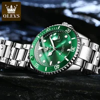 OLEVS montre pour hommes de luxe haut de gamme rotatif unidirectionnel anneau extérieur conception montre à Quartz pour hommes Date automatique étanche montres-bracelets 3