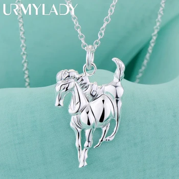 Fashion brand 925 Sterling Silver Necklace For Women luxury Wedding Jewelry elegant horse pendants chain neckalce 1