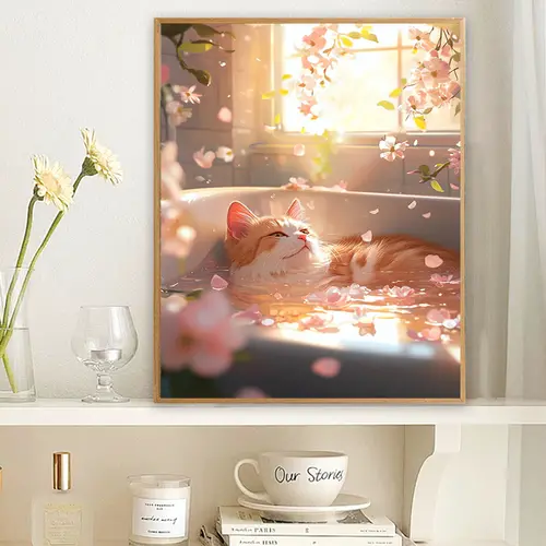 SDOYUNO Painting By Numbers Acrylic Bathroom Black Cat Drawing By Numbers Personalized Gift Handwork Diy Living Room Decoration - Image 4