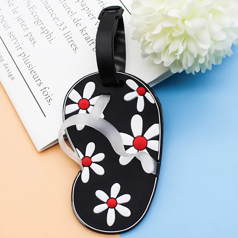 20pcs/lot New Creative flip-flops Slipper Luggage Tag PVC Soft