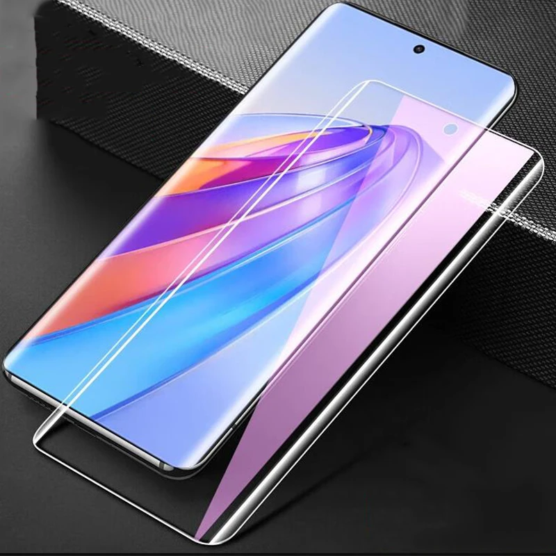 

Закаленное стекло с жидкостью для защиты экрана Honor X40 HD, матовое синее Защитное стекло для HONOR X40, прозрачная защитная пленка с полным покрытием клея