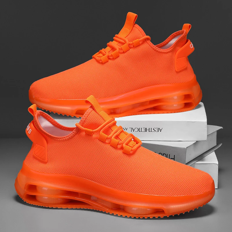 A Pair of Casual Sports Shoes for Men and Women, Road Running Shoes for Men and Women, Knitted Breathable Upper, Pvc Non-Slip Air Cushion Soles, Shock Absorption and Durability, Suitable for Daily Outdoor Running, Jogging, Hiking Shoes for All Seasons