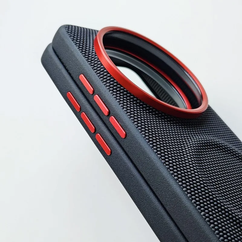 Luxury Magnetic Soft TPU & Nylon Woven Leather Anti-Fingerprint Phone Case