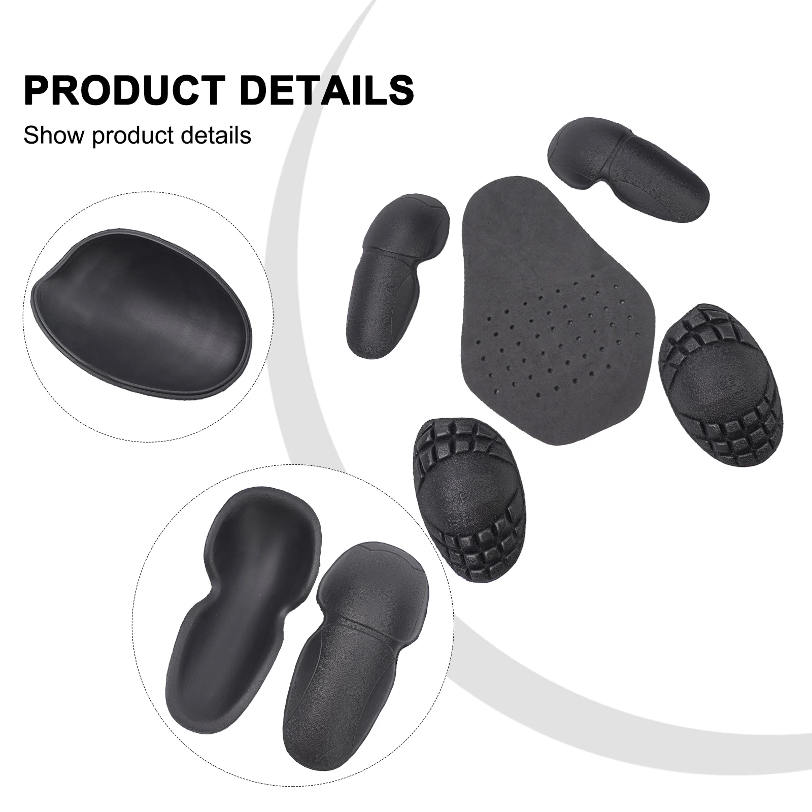 5PCS Motorrad Fahrrad Reiten Jacke Reiten Kleidung EVA Wärme-gepresst Schulter Pads Zurück Ellenbogen Schulter Rüstung Einsatz Schutz – Detail 13
