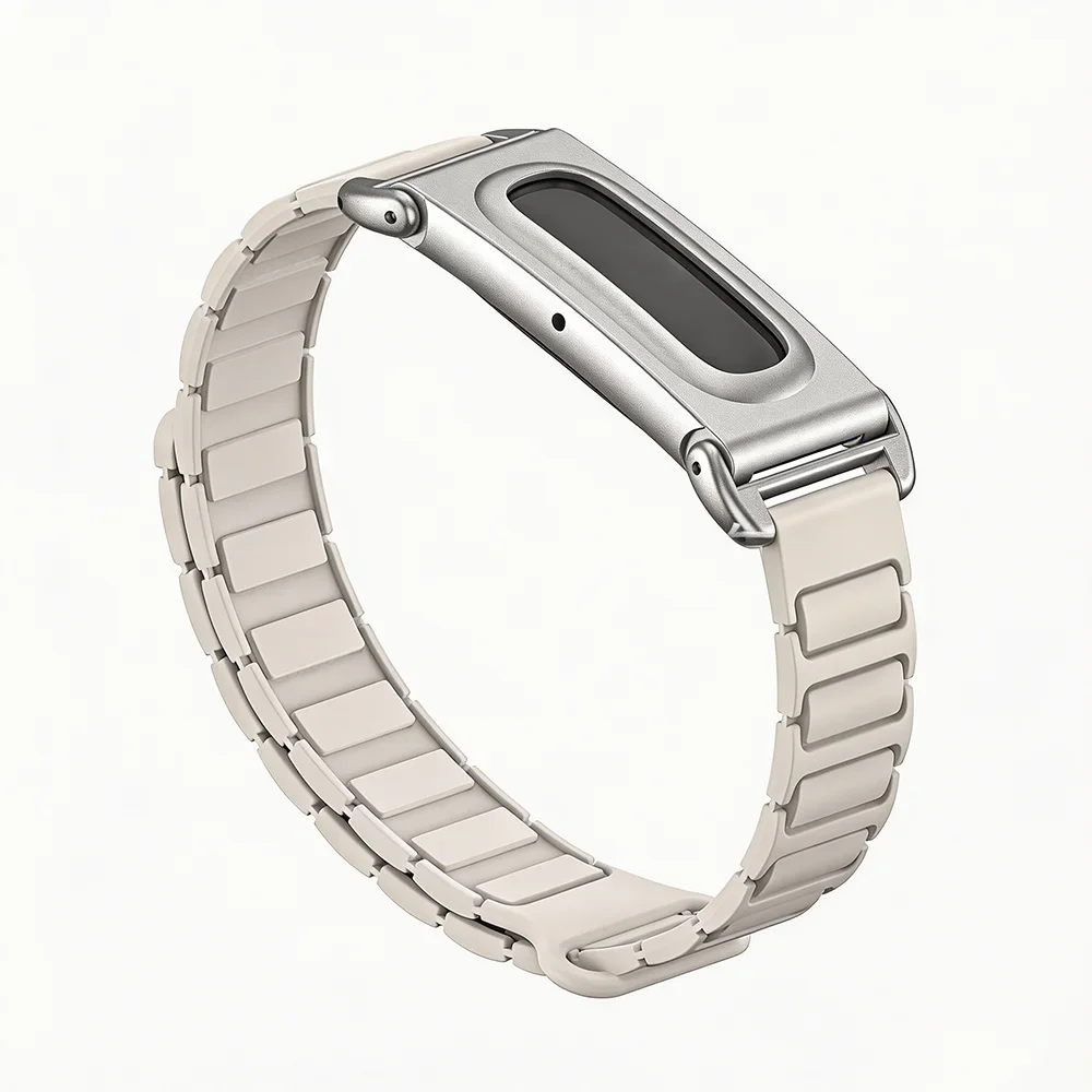 Silicone Magnetic Band with Metal Case - Soft Adjustable Replacement Wrist Strap Accessory