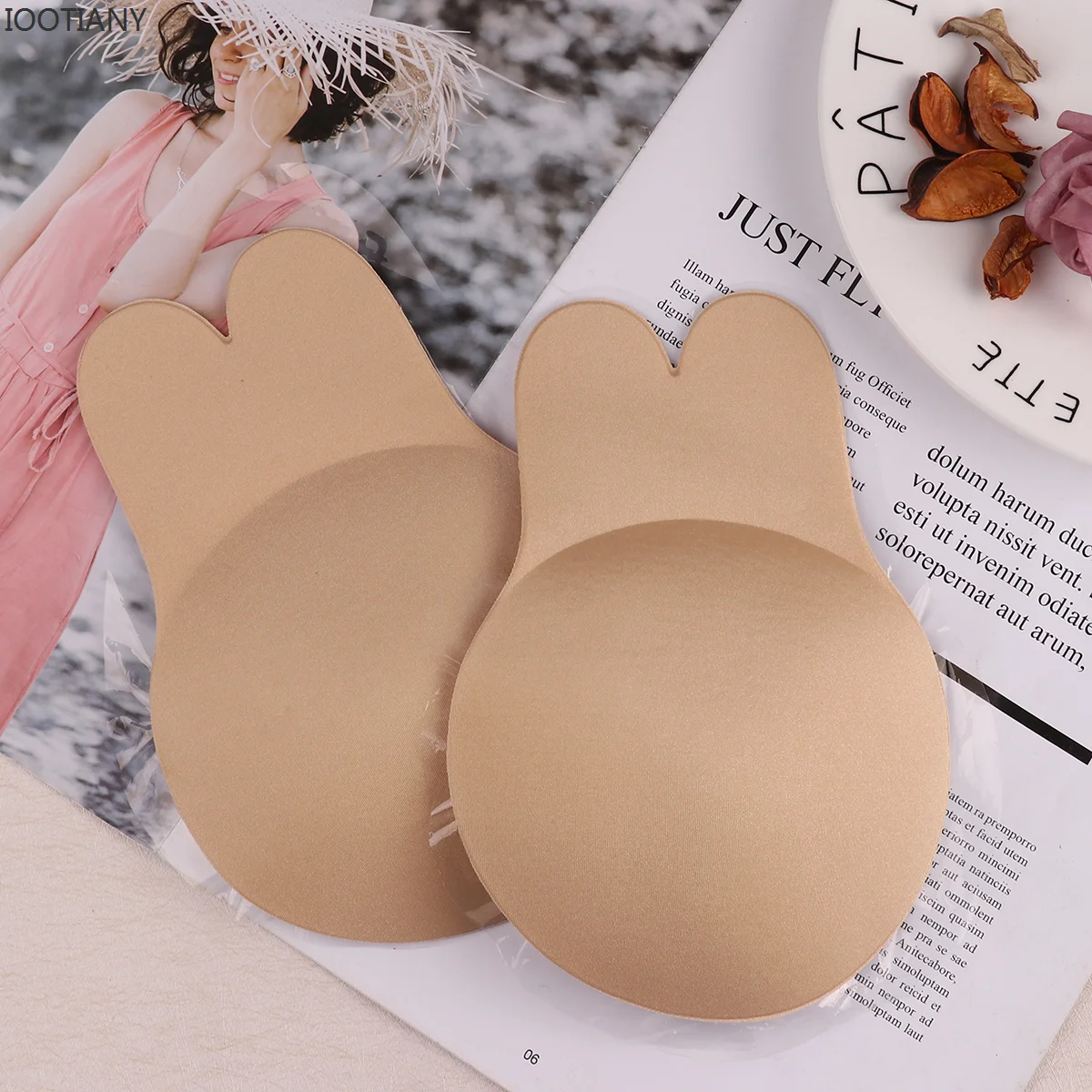 

2023 Women Strapless Reusable Self-adhesive Invisible Push Up Bra 1 Pair Nude Nipple Sticker Sexy Nipple Covers Breast Lift