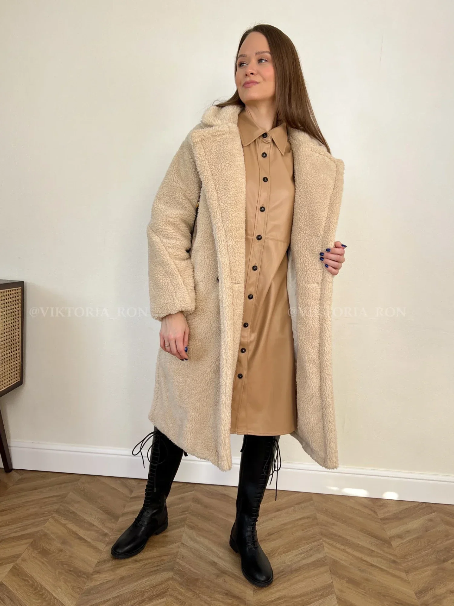 Длинная Куртка Тедди мишка Женское