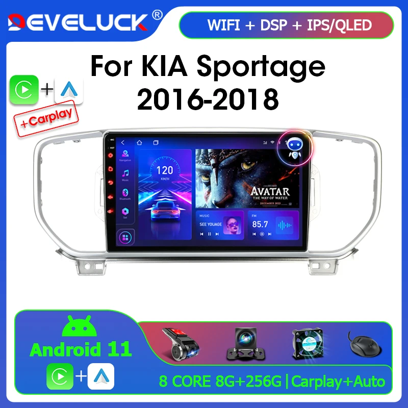 2 Din Android 11 Autoradio Per Kia Sportage 4 2016-2018 Lettore Video Multimediale Navigazione Gps Split Screen Stereo Head Unit Rds
