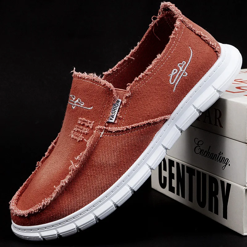 Men's Washed Fabric Casual Shoes Anti Slip and Wear-resistant Driving Shoes Canvas Shoes 2