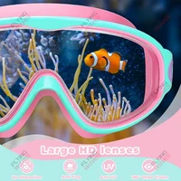 Lunettes de natation colorées pour enfants, Vision large, Anti-UV, Anti-buée, sans fuite, accessoires de natation pour garçons et filles, jeunes tout-petits âgés de 3 à 15 ans 3